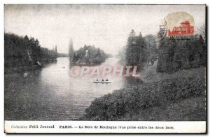 Old Postcard Paris Bois De Boulogne View taken between the two lakes