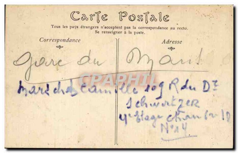 Old Postcard Le Mans train station