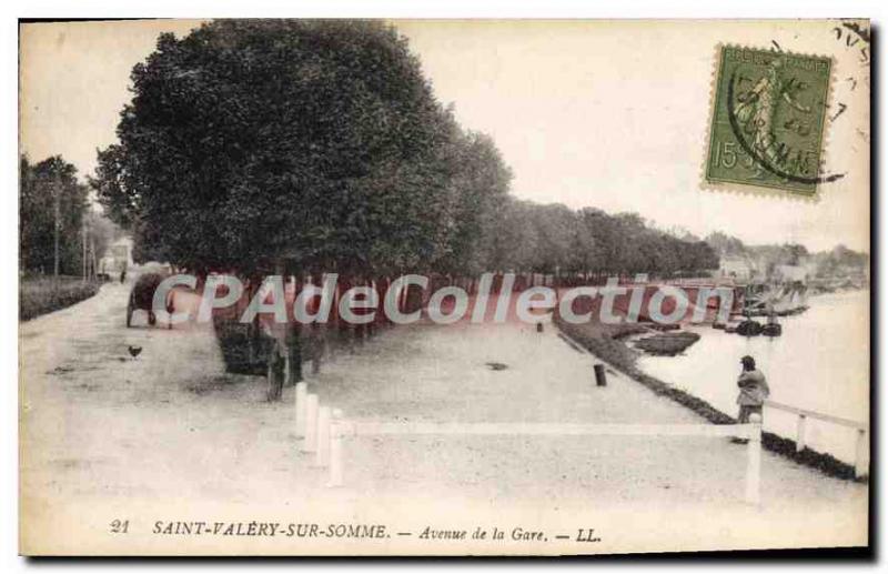 Old Postcard Saint Valery sur Somme Avenue de la Gare