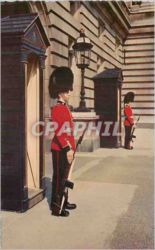 Postcard Modern Irish Guards were Sentry Duty at Buckingham Palace London Mil...