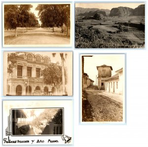 Lot Of 5 Early Unidentified Cuba Real Photo RPPC Postcards (LOT 12)