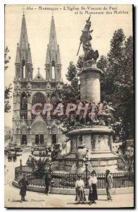 Postcard Old Marseille Church St Vincent de Paul and the Mobile Monument