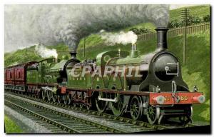 Postcard Old Train Locomotive GSWR Midland Glasgow St Enoch St Pancras Express