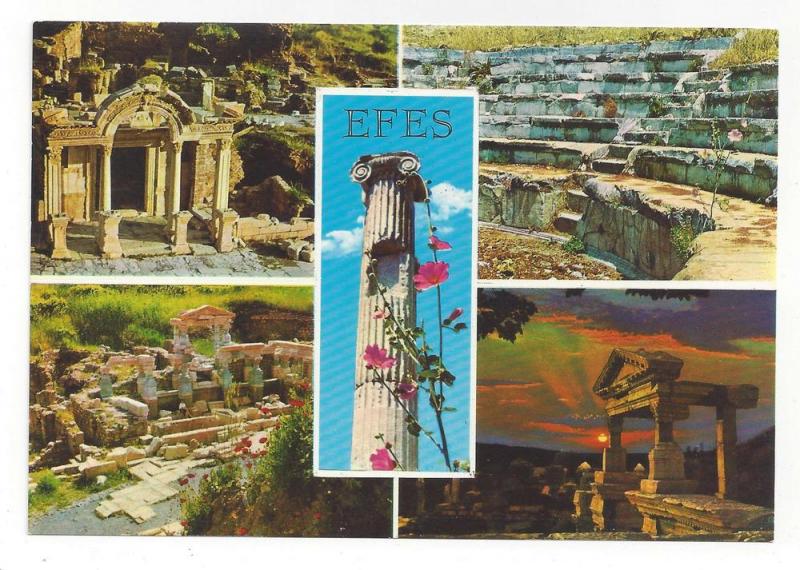 Turkey Efes Ephesus Multiview Greco Roman Ruins Vtg Postcard