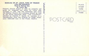 Vintage Postcard Basilica Of St. Louis King Of France Old Cathedral St. Louis MO 