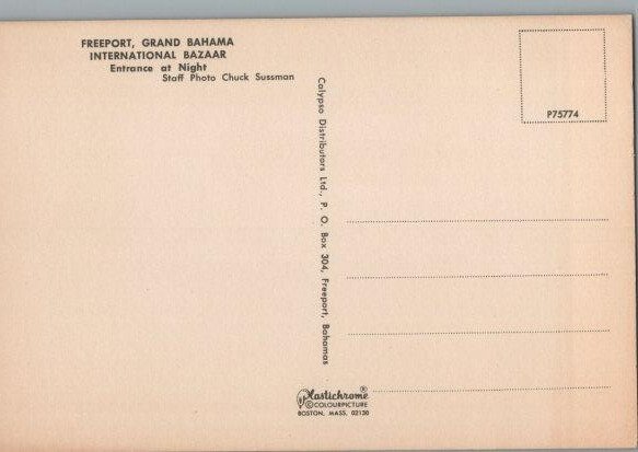 Freeport, Grand Bahama International Bazaar Continental Chrome Postcard
