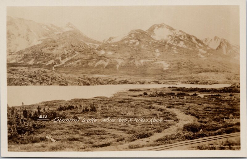 Summit Lake YT White Pass and Yukon Route Tormented Valley RPPC  Postcard E91