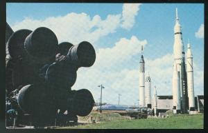 Alabama Space Center Aerospace Apollo Saturn V Moon Rocket Vintage Postcard