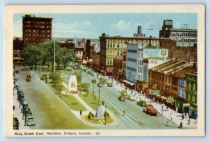 Hamilton Ontario Canada Postcard King Street East Brock Shoes Cars 1948 Vintage