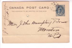 Postal Stationery Postcard, 1901 Split Ring Cancel, Dorchester, New Brunswick