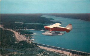 Bagnell Dam Norseman Seaplane flight Lake Ozark Missouri Postcard Blair 20-4054