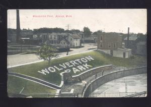 ADRIAN MICHIGAN WOLVERTON PARK DOWNTOWN ANTIQUE VINTAGE POSTCARD