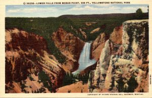 Yellowstone National Park Lower Falls From Moran Point Curteich