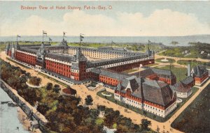 J71/ Put-In-Bay Ohio Postcard c1910 Birdseye Hotel Victory Building 44