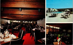 Postcard Maine Portland Merry Manor Inn & Restaurant Swimming Pool 1960s V181