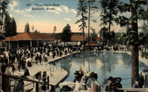 Spokane Washington WA Natatorium Park Bathing Swimming Pool 1900s-20s Vintage PC