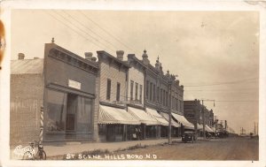 J30/ Hillsboro North Dakota RPPC Postcard c1910 Street Scene Stores 139