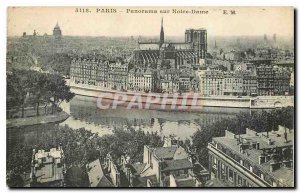 Old Postcard Panorama Paris Notre Dame