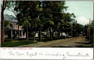 View of East Avenue, Residences East Norwalk CT Vintage Postcard N12