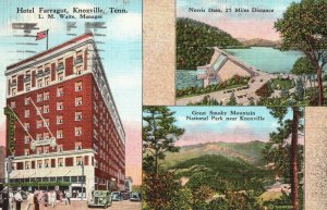 Vintage Postcard 1938 Hotel Farragut Norris Dam Great Smoky Mtns. Nat'l Park TN 