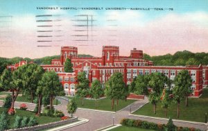 Vintage Postcard 1941 Vanderbilt Hospital Vanderbilt University Nashville TN