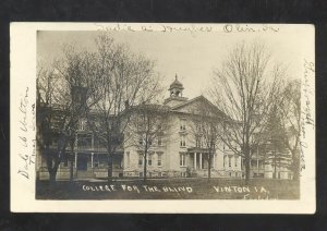 RPPC VINTON IOWA COLLEGE FOR THE BLIND VINTAGE REAL PHOTO POSTCARD