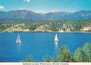 Canada British Columbia Sailboats On Lake Windermere
