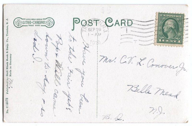 Postcard 2nd Regiment Armory Trenton NJ 1916