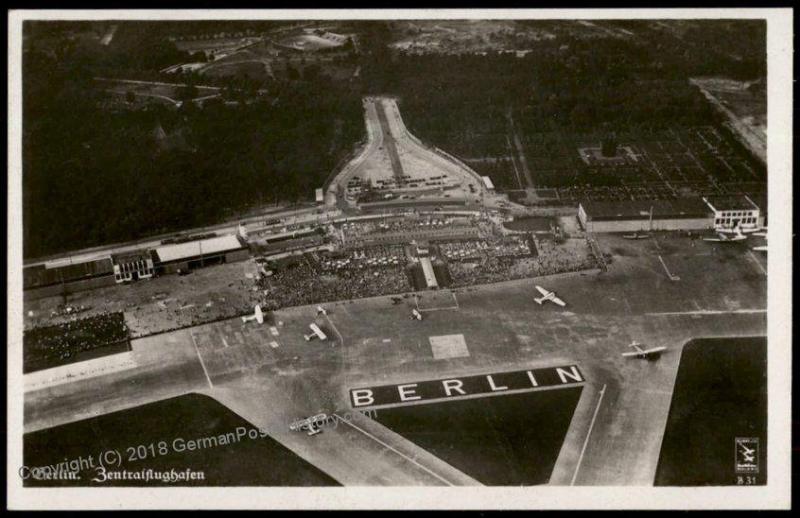 Germany Berlin Tempelhof Zentralflughafen Main Airport Planes RPPC 64243