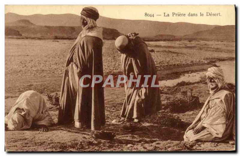 Old Postcard The Prayer in the Desert