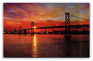 Sunset San Francisco Bay Bridge Postcard