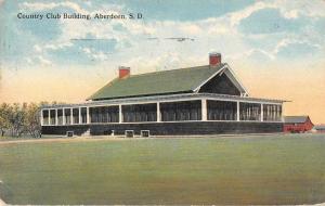 Aberdeen South Dakota birds eye view country club building antique pc Z22964