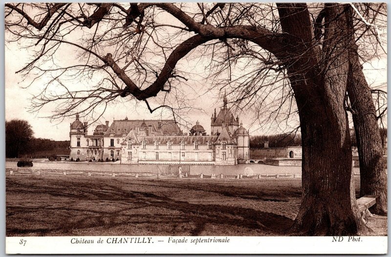 Chateau de CHANTILLY Facade Septentrionale France Real Photo RPPC Postcard