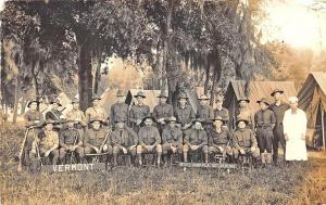 State Military Camp FL Vermont Soldiers RPPC Postcard