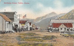 VALDEZ McKinley Street Scene Alaska Lowman & Hanford Vintage Postcard c1910s