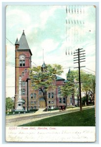 1908 View of Town Hall Meriden Connecticut CT Antique Posted Postcard 