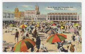 Beach Scene Asbury Park New Jersey 1944 postcard