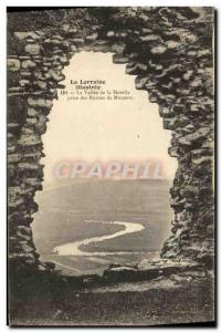 Old Postcard Lorraine La Vallee illustrated Moselle taking Ruins Mousson