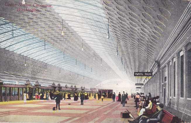 Passenger Concourse at Union Train Station - Washington, DC - pm 1916 - DB