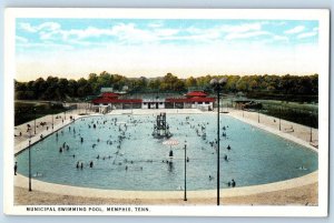 Memphis Tennessee TN Postcard Municipal Swimming Pool Bathing Scene c1920's