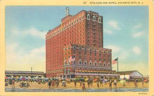 Atlantic City NJ Ritz Carlton Hotel 1947 Linen Postcard Used