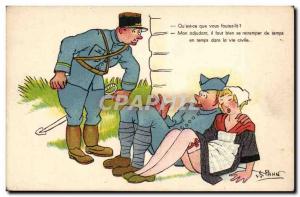 Old Postcard Illustrator Qu & # 39est this fouttez the necks? My adjutant (mi...