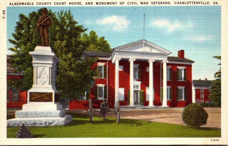 Virginia Charlottesville Albermarle County Court House and Civil War Veterans...