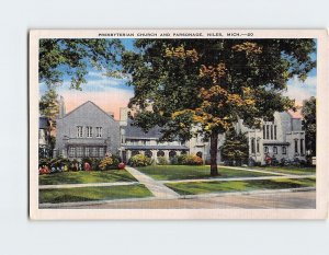 Postcard Presbyterian Church And Parsonage, Niles, Michigan