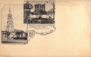 Civil War, '06, St Michael's Church, Robert E Lee,Charleston, SC, Old Postcard