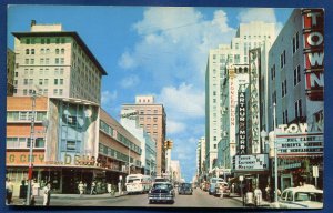 Flagler Street Miami Florida Town Theatre movie theaters postcard