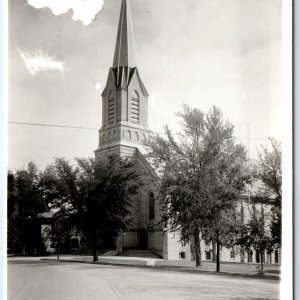 c1960s Princeton, WI RPPC St. John's Catholic Church Real Photo Weird Cloud A262