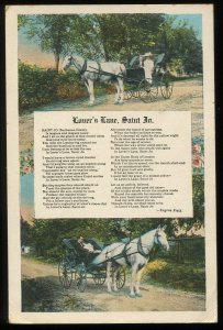 Lover's Lane, Saint Jo. (Missouri). Complete Eugene Field poem on 1924 pc