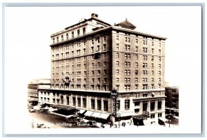 Tacoma Washington WA Postcard RPPC Photo Hotel Winthrop Building Cars c1940's