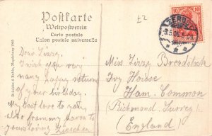 Germany 1906 Zerbst Molkeplatz Children Bench Shop vintage postcard
